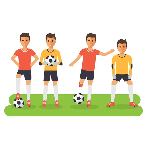 Atletas desportivos de futebol — Vetor de Stock