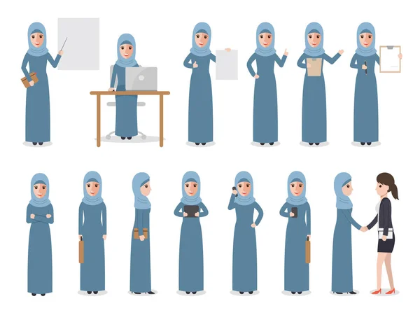 Des femmes d'affaires musulmanes en action — Image vectorielle