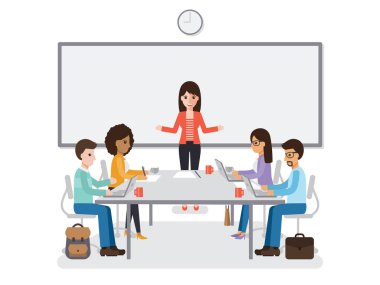 İşadamları ve toplantı iş kadınları