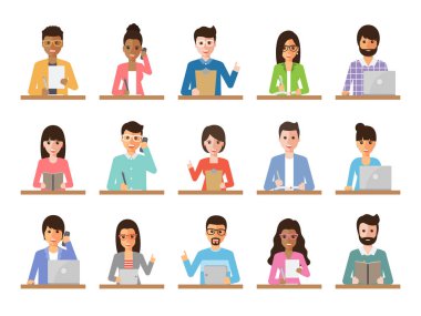 İş adamı ve iş kadını insanların eylemleri