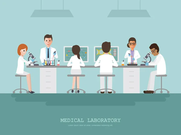 Medical science laboratory — Stock Vector