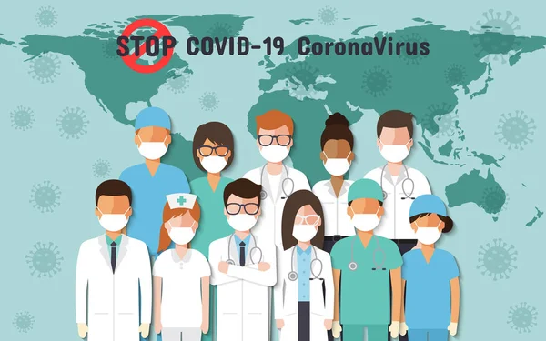 看護師 医療スタッフは コロナウイルスやCovid 19の拡散を避けるために 自宅にいることを要求するポスターを保持しています コロナウイルス 病気の意識 ロイヤリティフリーストックベクター