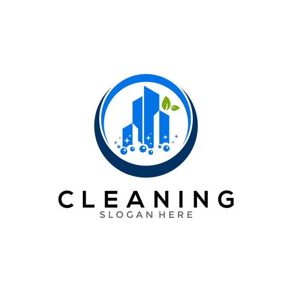Logo Vektörünü Temizliyorum Yaratıcı Temizlik Logosu Şablonu Tasarımı — Stok Vektör