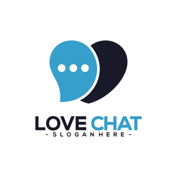 Liefde Chat Logo Template Ontwerp Vectorillustratie — Stockvector