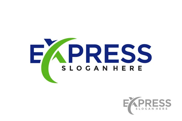 Hızlı Ekspres Teslimat Logo Vektörü Modern Ulaşım Lojistik Şablon Tasarımı — Stok Vektör