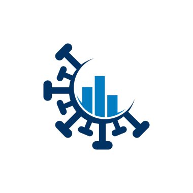 Coronavirus 2019-nCoV Bakteri Simgesi. Bakteri İstatistik Logosu. Beyaz arkaplanda poster, afiş ve broşür için virüsün izole edilmiş vektör simgesi.