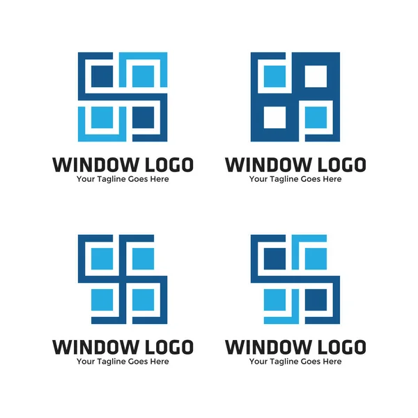 Set Von Window Logo Design Template Vektorillustration — Stockvektor