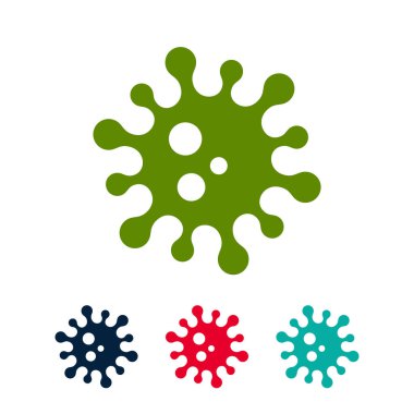 Coronavirus Bakteri Simgesi, 2019-nCoV Coronavirus Bakteri simgesi. Coronavirus salgını. Virüsü durdurun. Beyaz arkaplanda poster, afiş ve broşür için virüsün izole edilmiş vektör simgesi.
