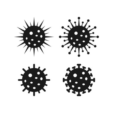 Coronavirus Bakteri Simgesi, 2019-nCoV Coronavirus Bakteri simgesi. Coronavirus salgını. Virüsü durdurun. Beyaz arkaplanda poster, afiş ve broşür için virüsün izole edilmiş vektör simgesi.
