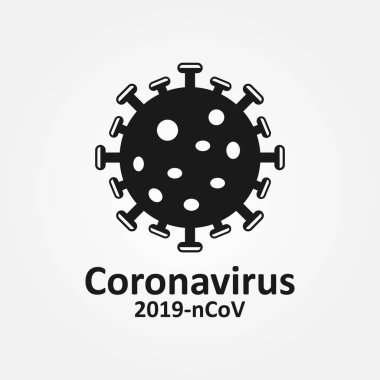 Coronavirus Bakteri Simgesi, 2019-nCoV Coronavirus Bakteri simgesi. Coronavirus salgını. Virüsü durdurun. Beyaz arkaplanda poster, afiş ve broşür için virüsün izole edilmiş vektör simgesi.