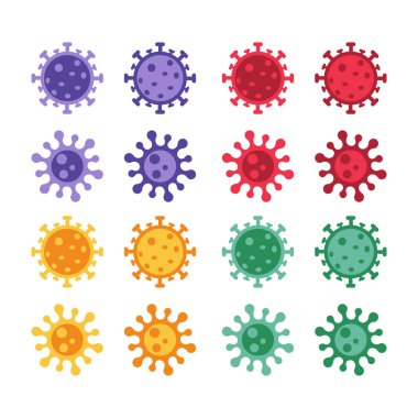 Coronavirus Bakteri Simgesi, 2019-nCoV Coronavirus Bakteri simgesi. Coronavirus salgını. Virüsü durdurun. Beyaz arkaplanda poster, afiş ve broşür için virüsün izole edilmiş vektör simgesi.
