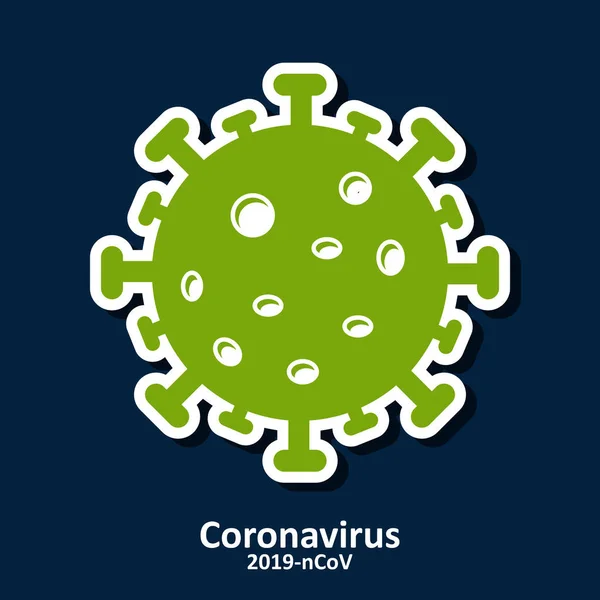 Icona Dei Batteri Del Coronavirus 2019 Ncov Icona Dei Batteri — Vettoriale Stock