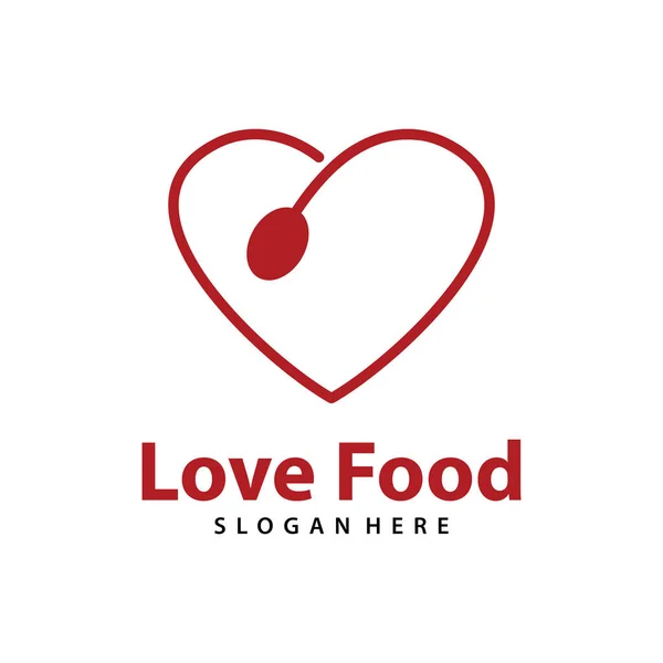Logo Vecteur Love Food Vecteur Logo Alimentaire Créatif — Image vectorielle