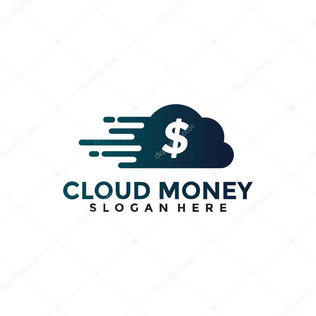 Cloud Money Logo Design Template. Online Pay Logo.