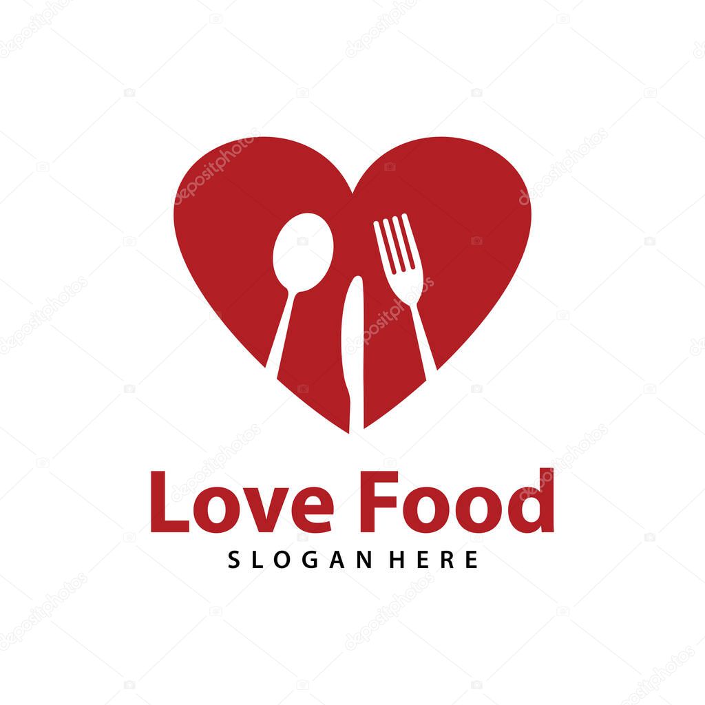 Love Food logo vector. Creative food logo vector