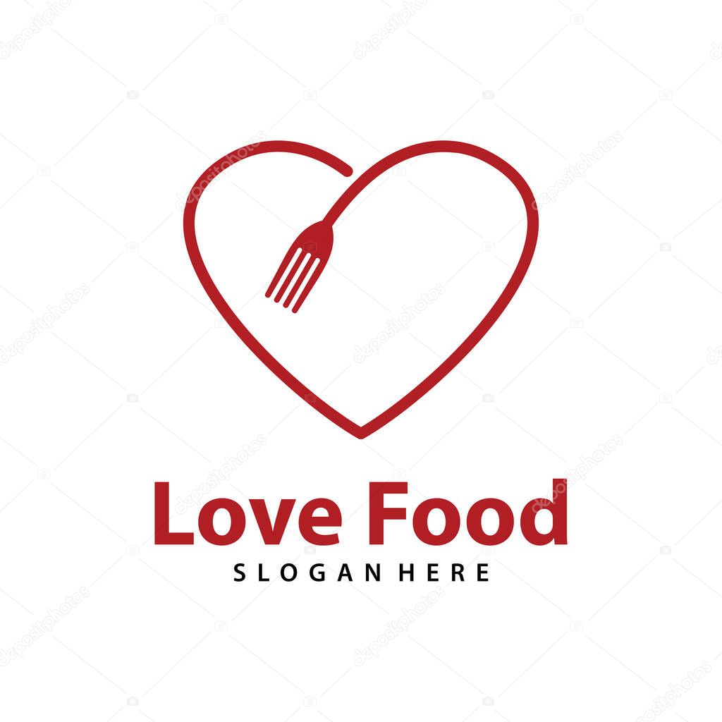 Love Food logo vector. Creative food logo vector