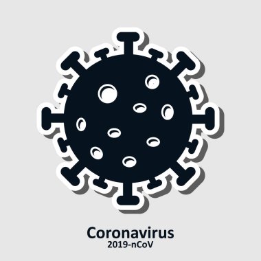 Coronavirus Bakteri Simgesi, 2019-nCoV Coronavirus Bakteri simgesi. Coronavirus salgını. Virüsü durdurun. Beyaz arkaplanda poster, afiş ve broşür için virüsün izole edilmiş vektör simgesi.