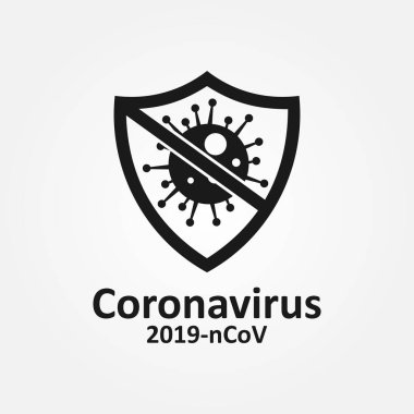 Coronavirus Bakteri Simgesi, 2019-nCoV Coronavirus Bakteri simgesi. Coronavirus salgını. Virüsü durdurun. Beyaz arkaplanda poster, afiş ve broşür için virüsün izole edilmiş vektör simgesi.
