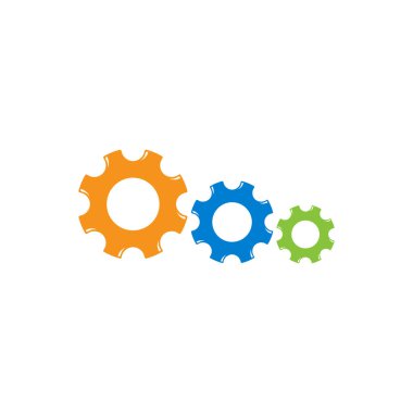 Dişli logo vektörü, simge, sembol, çizim tasarım şablonu