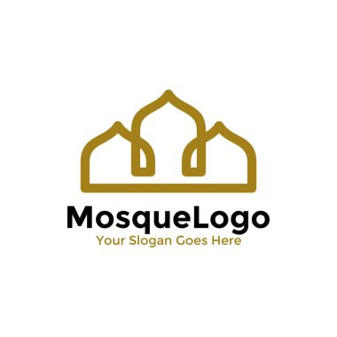 İslami logo vektörü, yaratıcı Müslüman tasarımı, basit cami logosu tasarımı