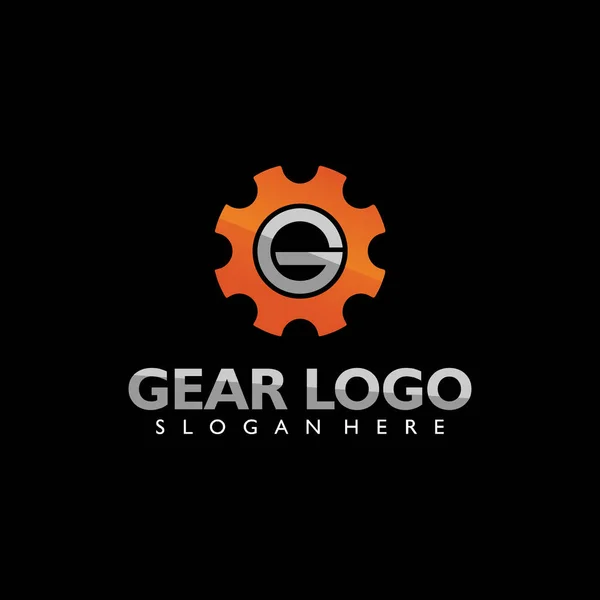 Letra Gear Logo Vector Icono Símbolo Plantilla Diseño Ilustración — Vector de stock