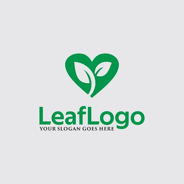 Icona Foglia Verde Logo Ecologico Design Vettoriale Elemento Modello Minimalista — Vettoriale Stock
