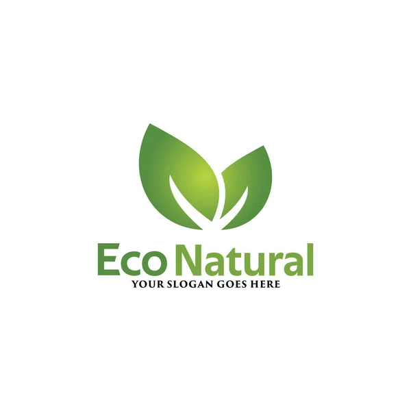 Ecologie Natuurlijke Icoon Vector Groene Blad Pictogram Vector Symbool — Stockvector