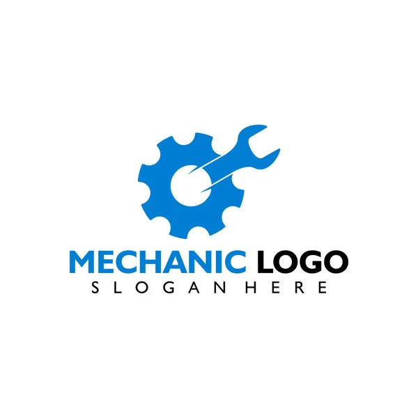 Illustration Vectorielle Logo Mécanique Isolé Sur Fond Blanc — Image vectorielle