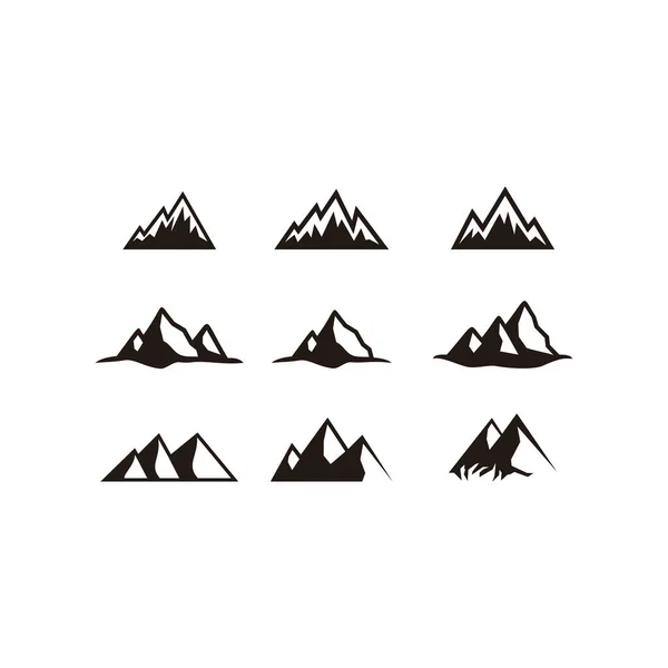 Conjunto Vetor Logotipo Montanha Design Ícone Natureza Criativa — Vetor de Stock