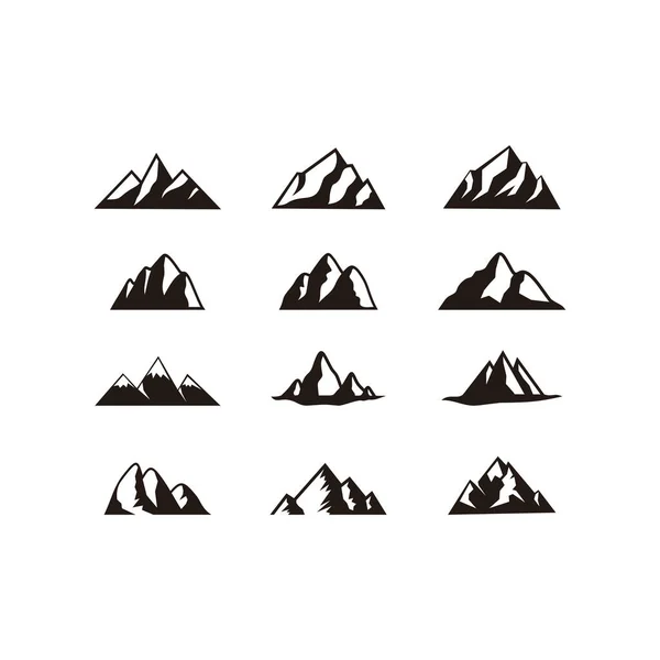 Zestaw Wektora Logo Górskiego Kreatywny Projekt Ikony Przyrody — Wektor stockowy