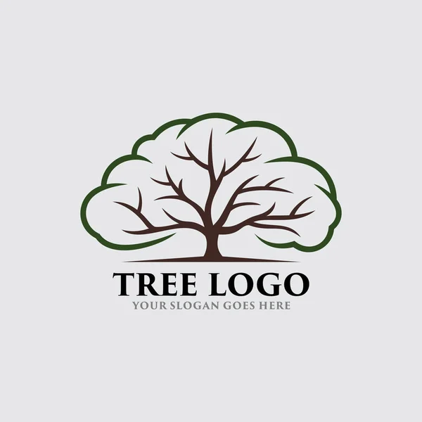 Stylish Tree Logo Design Template. Creative Concept Silhouette Tree Logo Vector.