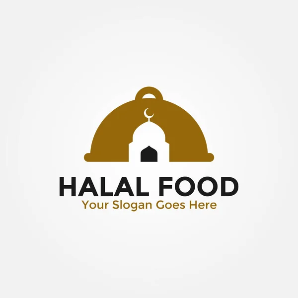 Combinación Vectores Logotipo Islámico Diseño Musulmán Creativo Diseño Logotipo Alimentos — Archivo Imágenes Vectoriales