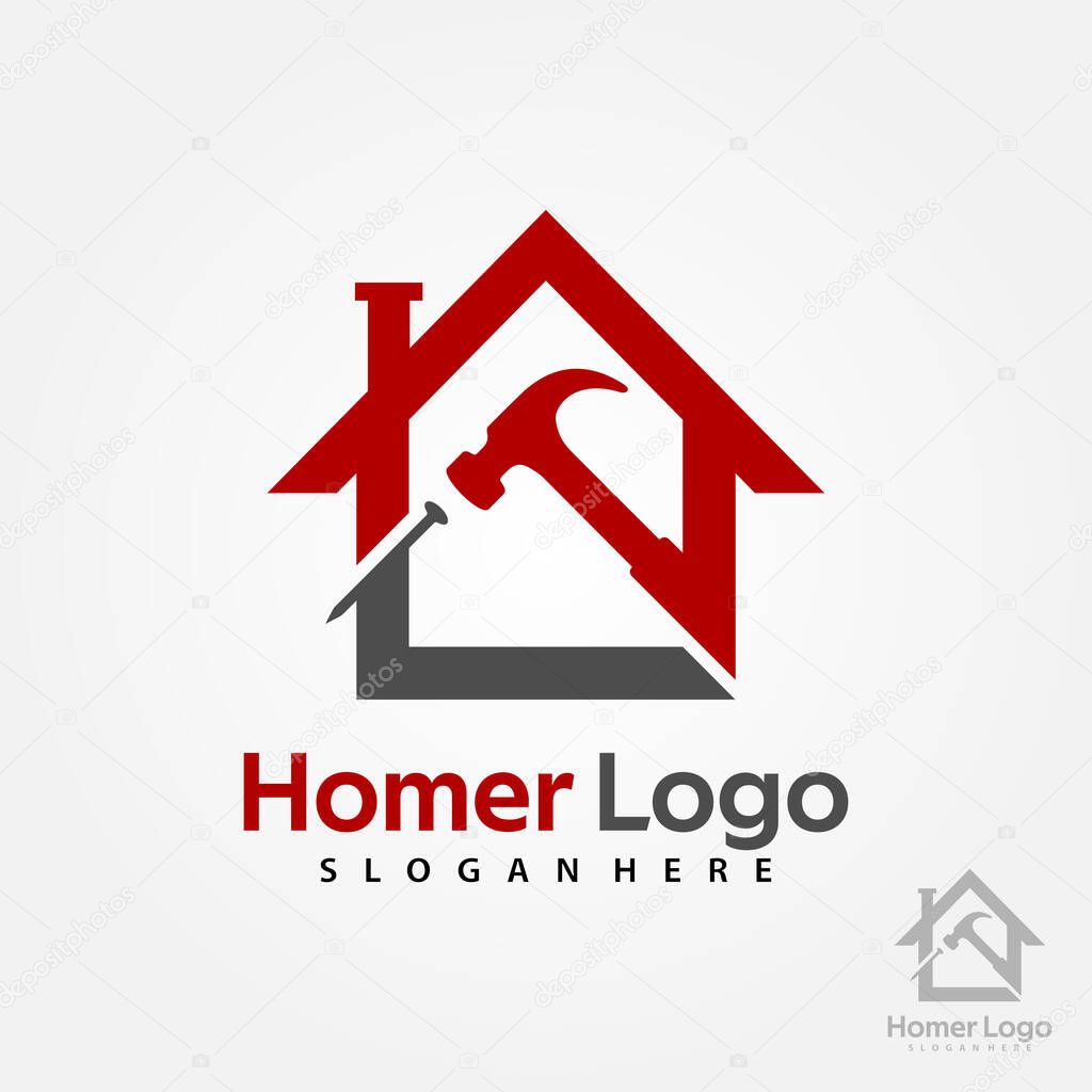 Home Construction Logo Design Template. House Building Store Logo Template