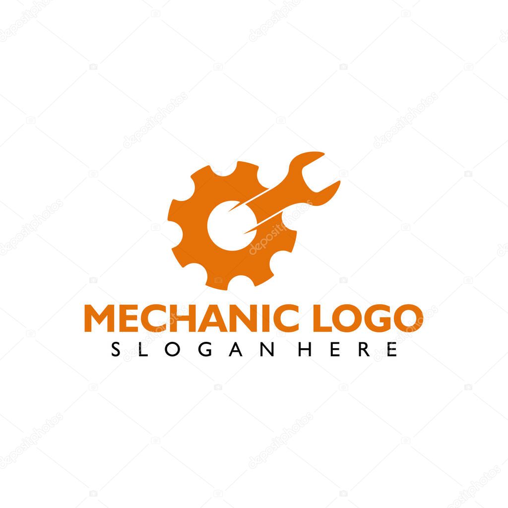 Mechanic logo vector illustration. Isolated on white background.