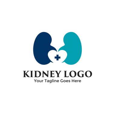 Love Kidney logo vector combination. Creative urology logo concept design template.  clipart