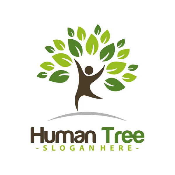 Human Tree Logo Vector Mall Design Vektor Illustration — Stock vektor