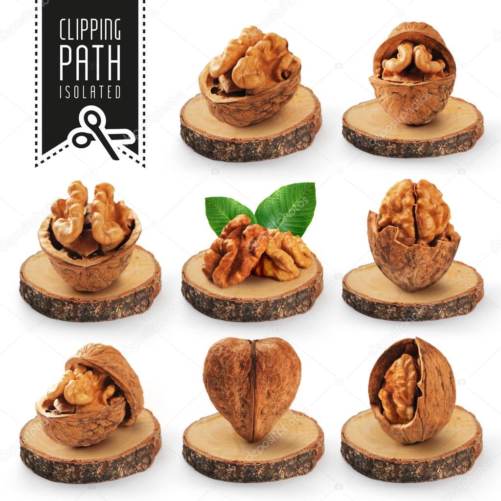 Walnut Set With Clipping Path.
