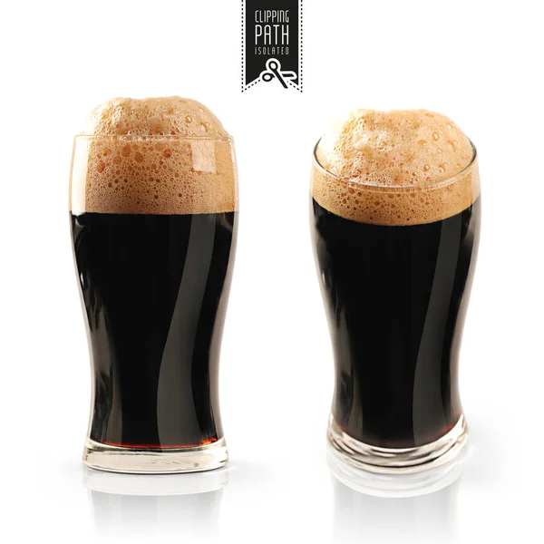 Dark beer set with clipping path — Stock Photo, Image