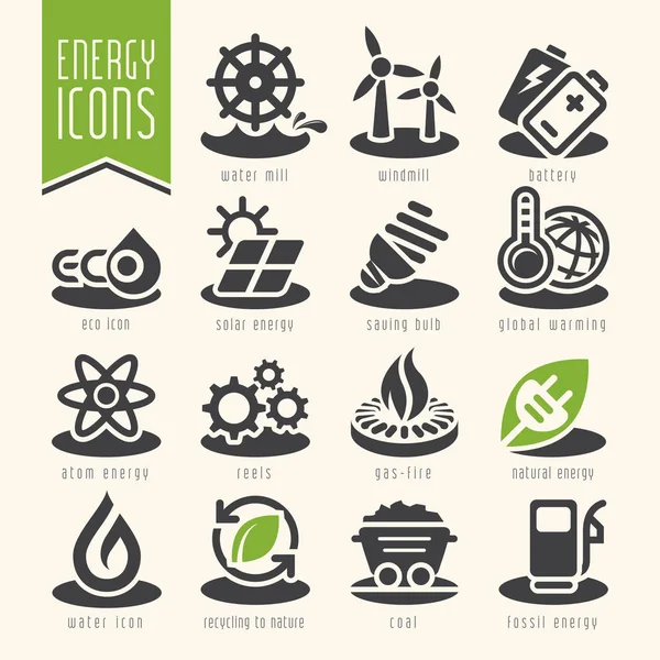 Icono de energía conjunto . — Archivo Imágenes Vectoriales