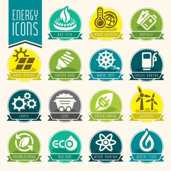 Icono de energía conjunto . — Archivo Imágenes Vectoriales