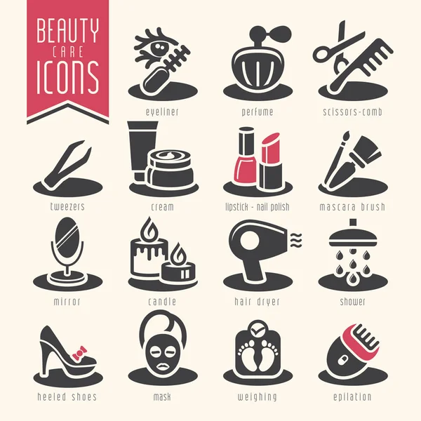 Beauty care icon set. — Stock Vector