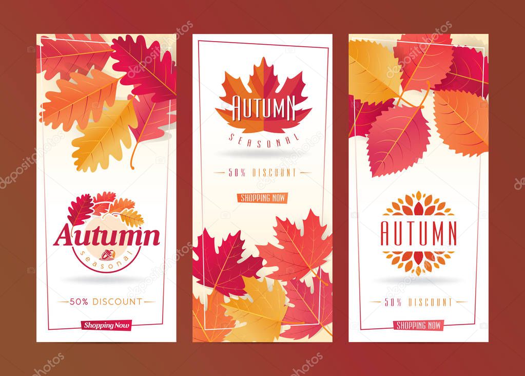 Ready autumn template available for discount and card designs.