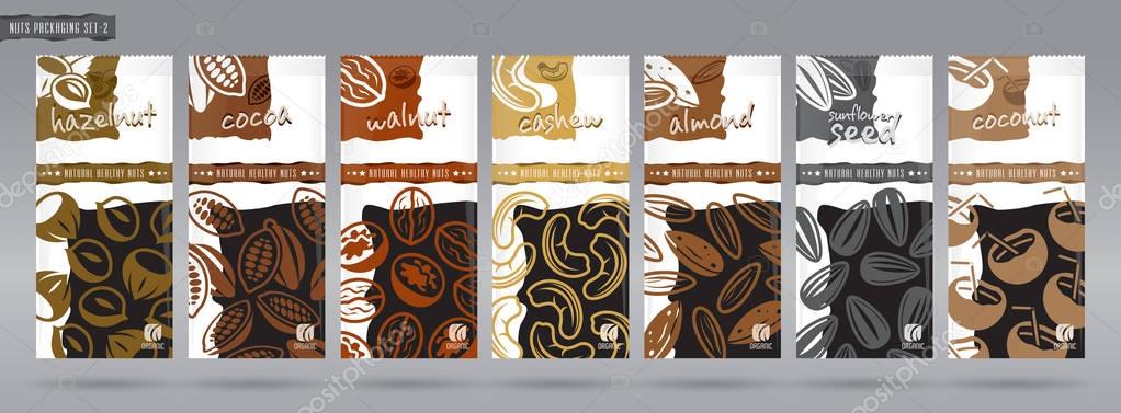 Quality nuts packaging set. You can see other packages from my portfolio.