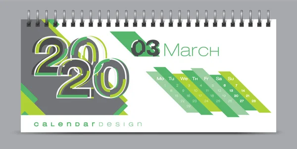 Projektowanie kalendarza wektorowego z koncepcją pór roku 2020 i typografią — Wektor stockowy