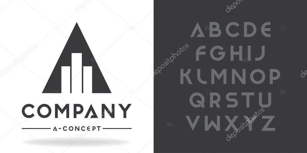 Letter concept logo design and font family, alphabet.