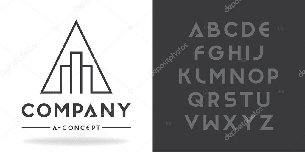 Letter concept logo design and font family, alphabet.
