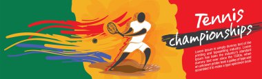 Ülke bayrağı kavramına sahip vektör tenis karakteri tasarımı.