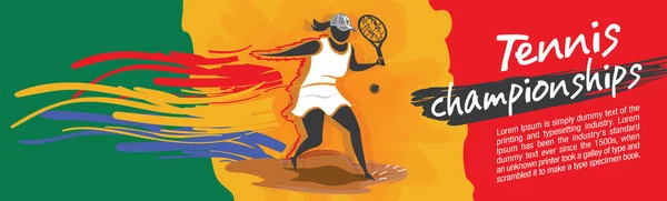 Design Del Personaggio Del Tennis Vettoriale Con Concetto Bandiera Nazionale — Vettoriale Stock