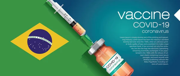 Corona Vaccin Vector Illustratie Land Vlag Concept — Stockvector