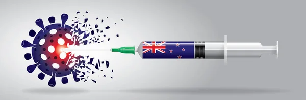 Illustrazione Vettoriale Con Vaccino Corona Concetto Bandiera Nazionale — Vettoriale Stock